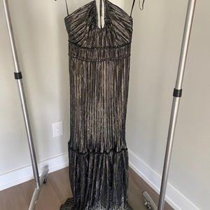 A.L.C. long evening dress in shimmery gunmetal; size 2